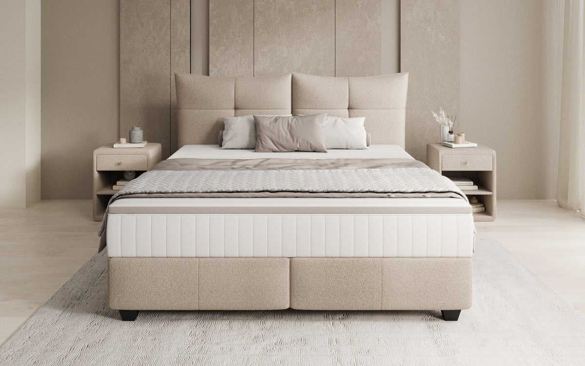 Lit boxspring Veyora en Bouclé