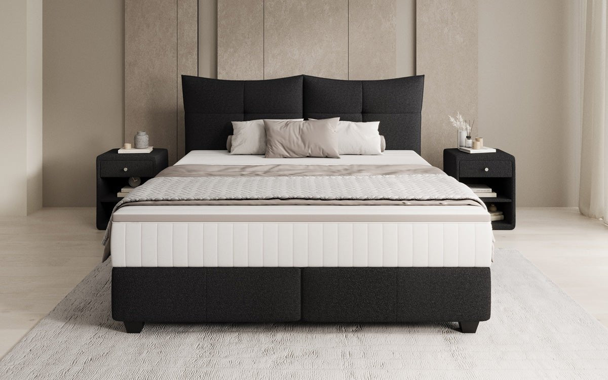 Lit boxspring Veyora en Bouclé