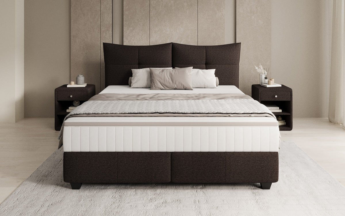 Lit boxspring Veyora en Bouclé