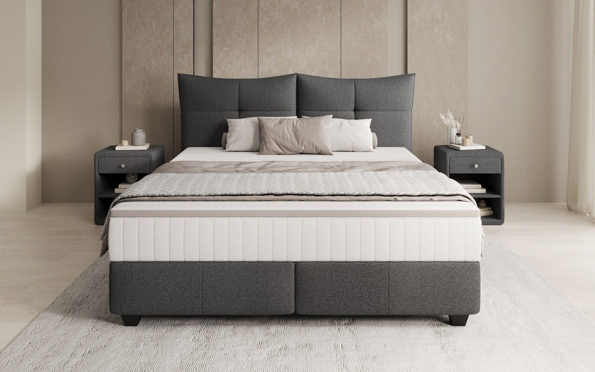 Lit boxspring Veyora en Bouclé