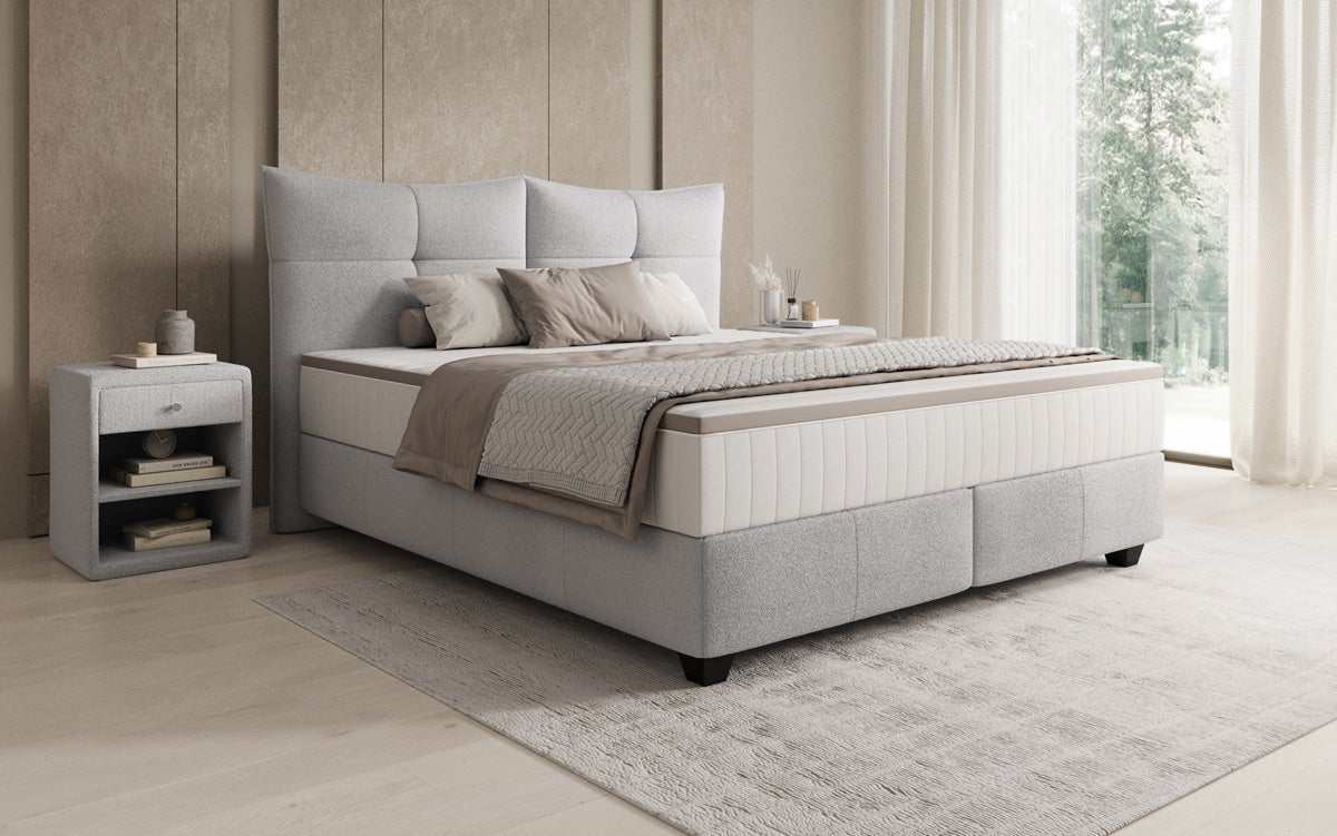 Lit boxspring Veyora en Bouclé