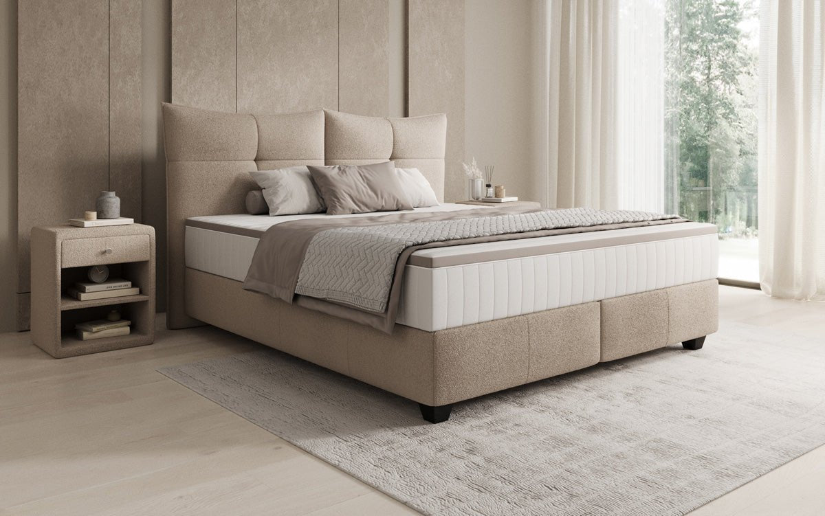 Lit boxspring Veyora en Bouclé