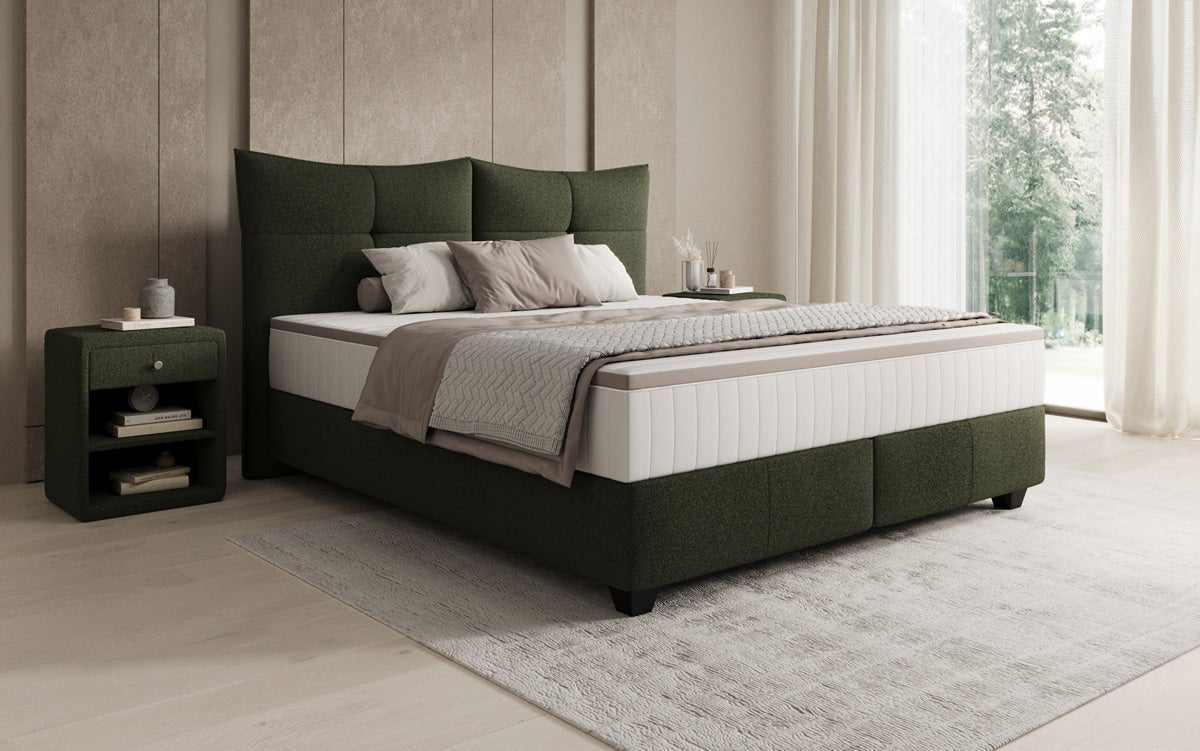Lit boxspring Veyora en Bouclé