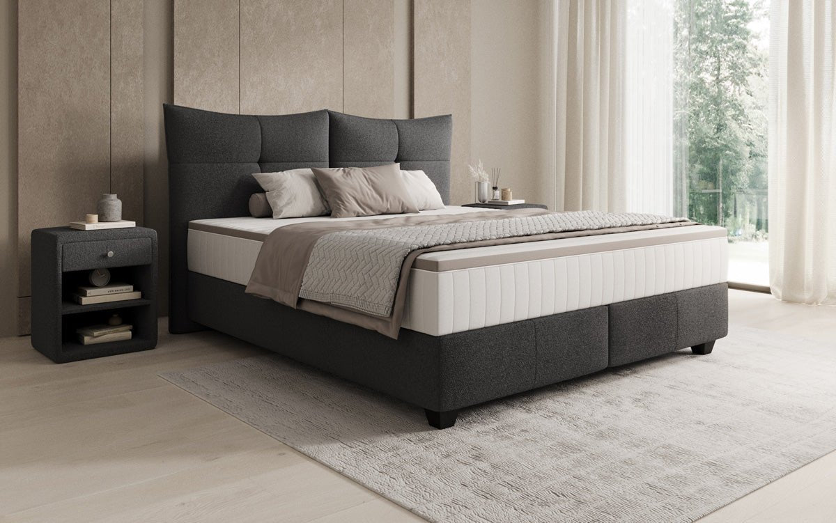 Lit boxspring Veyora en Bouclé