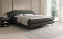 Boxspringbett Marisol mit ovalem Headboard in Bouclé