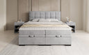 Lit boxspring Alessia avec rangement en Velours