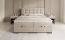 Lit boxspring Alessia avec rangement en Peluche Bouclé