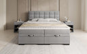 Lit boxspring Alessia avec rangement en Peluche Bouclé