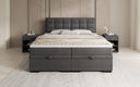 Lit boxspring Alessia avec rangement en Peluche Bouclé