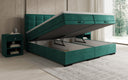 Lit boxspring Alessia avec rangement en Velours