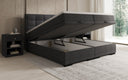 Lit boxspring Alessia avec rangement en Peluche Bouclé