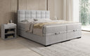 Lit boxspring Alessia avec rangement en Peluche Bouclé