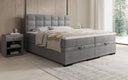 Lit boxspring Alessia avec rangement en Peluche Bouclé