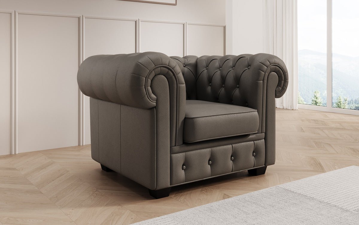 Ensemble de canapés Chesterfield Royal 3+2+1 en cuir véritable