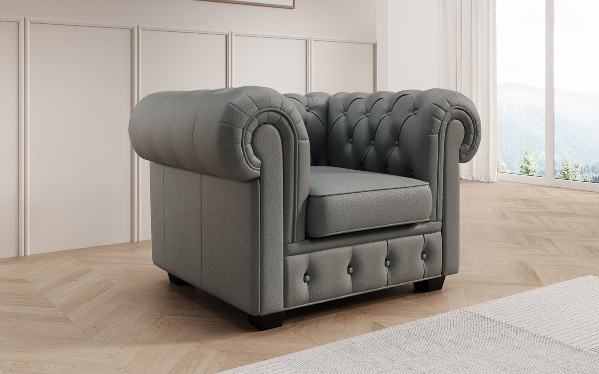 Ensemble de canapés Chesterfield Royal 3+2+1 en cuir véritable