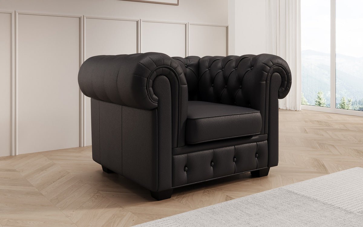 Ensemble de canapés Chesterfield Royal 3+2+1 en cuir véritable