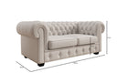 Canapé Chesterfield 2 places Royal en cuir véritable