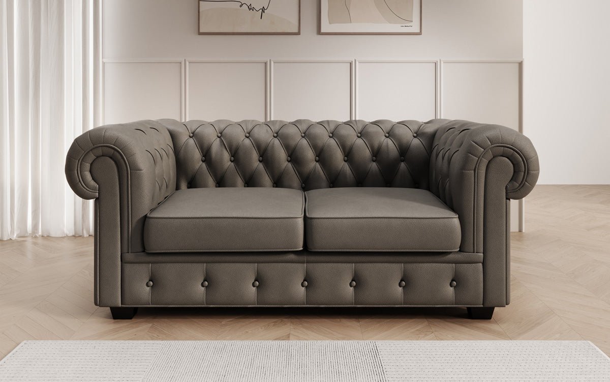 Canapé Chesterfield 2 places Royal en cuir véritable