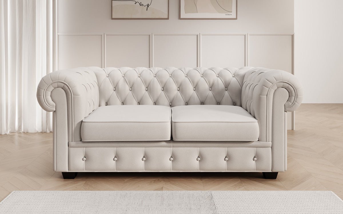 Canapé Chesterfield 2 places Royal en cuir véritable