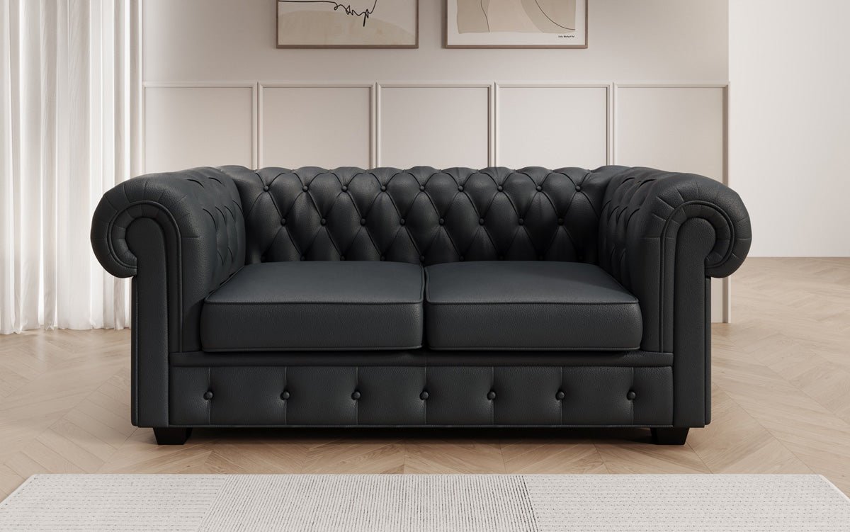 Canapé Chesterfield 2 places Royal en cuir véritable