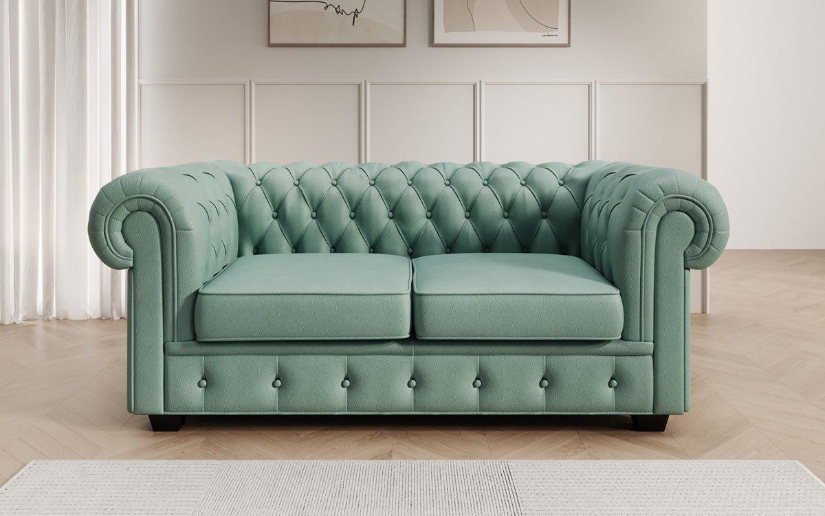 Canapé Chesterfield 2 places Royal en cuir véritable