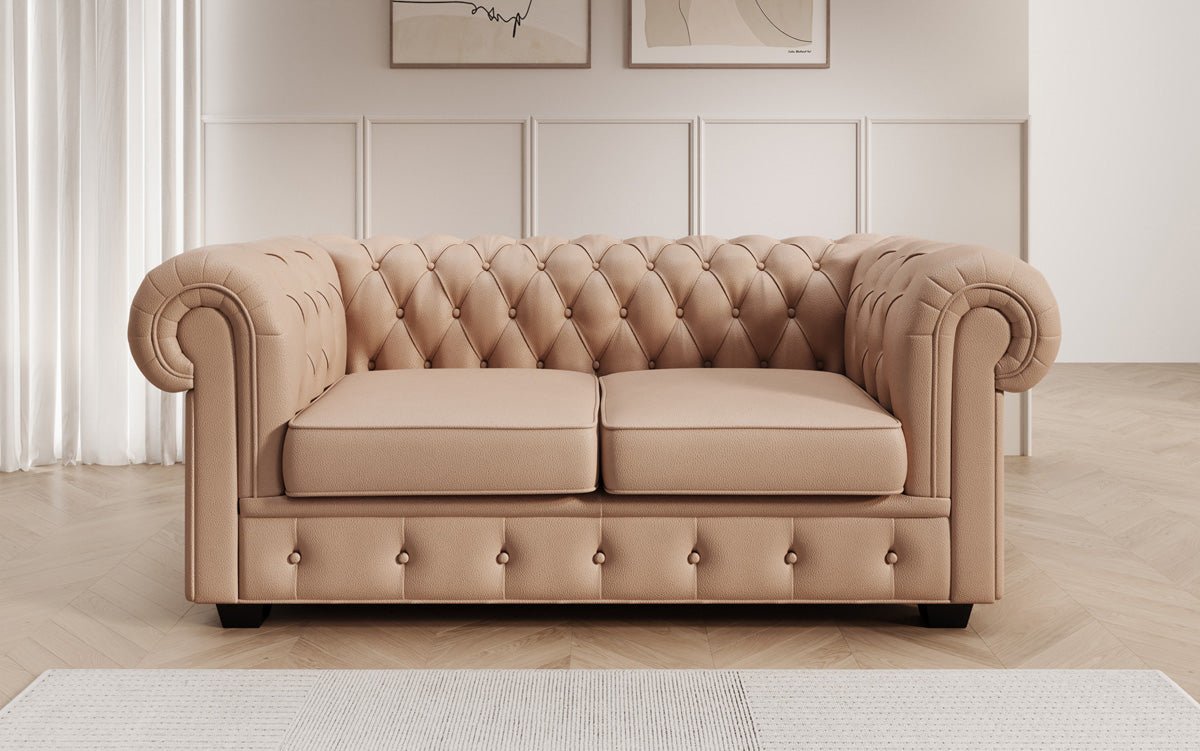 Canapé Chesterfield 2 places Royal en cuir véritable