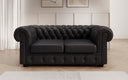 Canapé Chesterfield 2 places Royal en cuir véritable