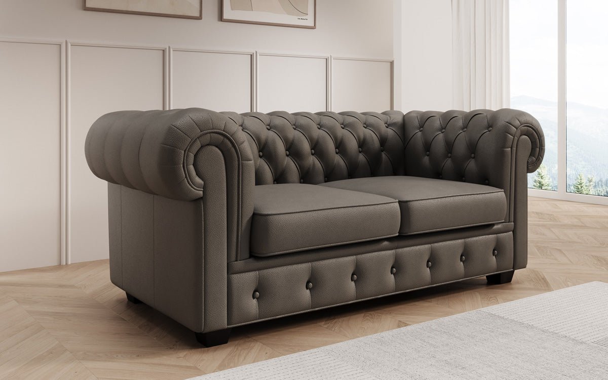 Canapé Chesterfield 2 places Royal en cuir véritable