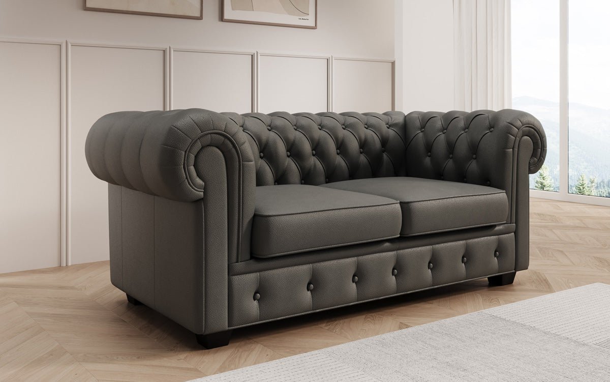 Canapé Chesterfield 2 places Royal en cuir véritable