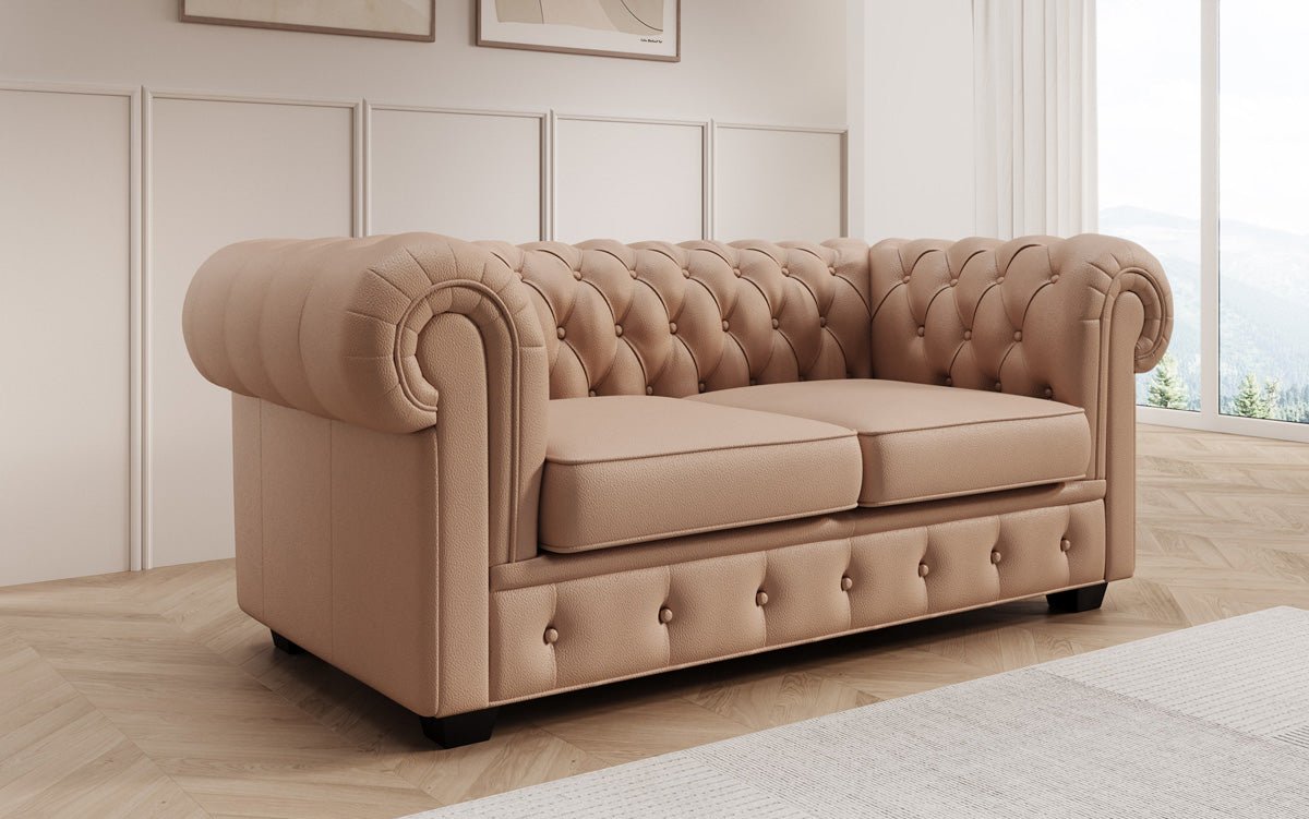 Canapé Chesterfield 2 places Royal en cuir véritable