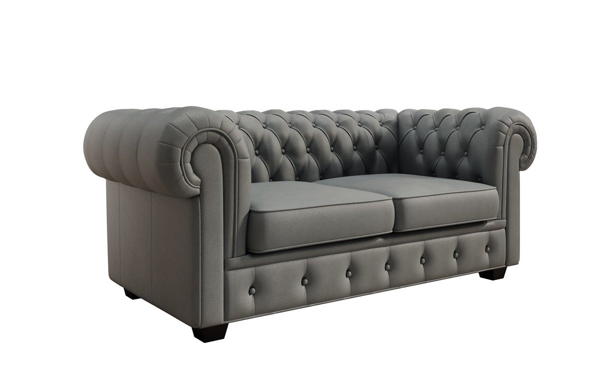 Canapé Chesterfield 2 places Royal en cuir véritable