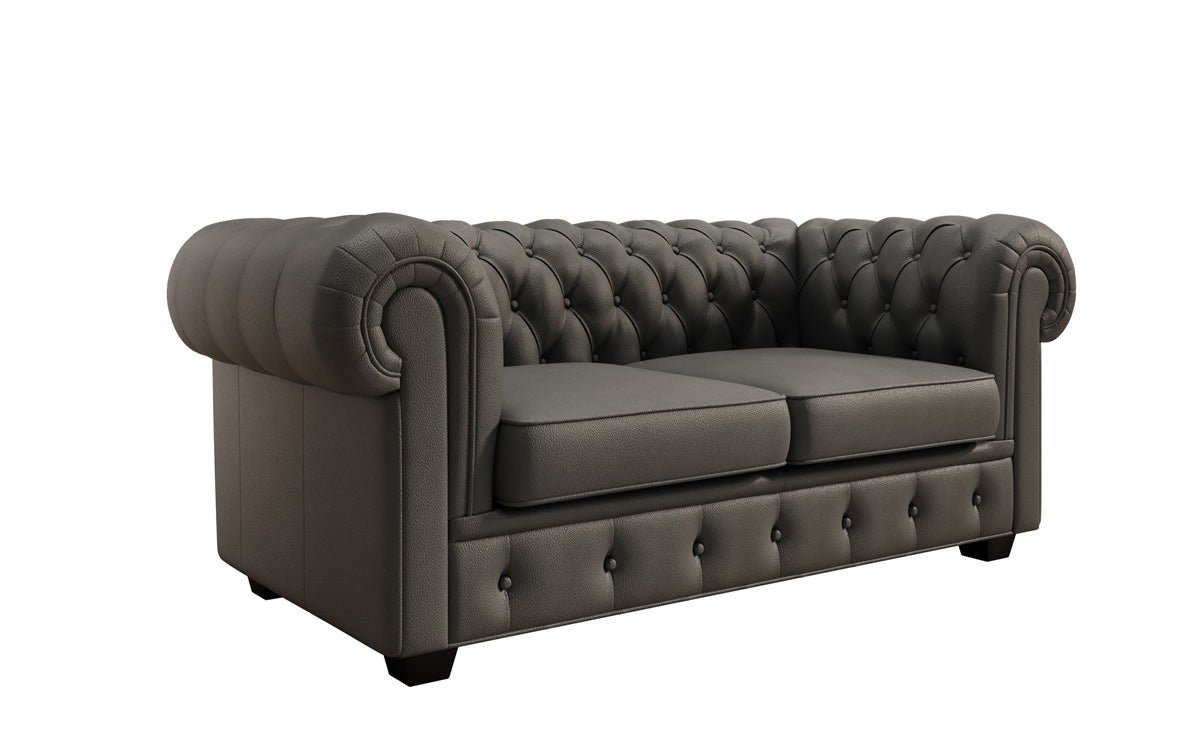 Canapé Chesterfield 2 places Royal en cuir véritable