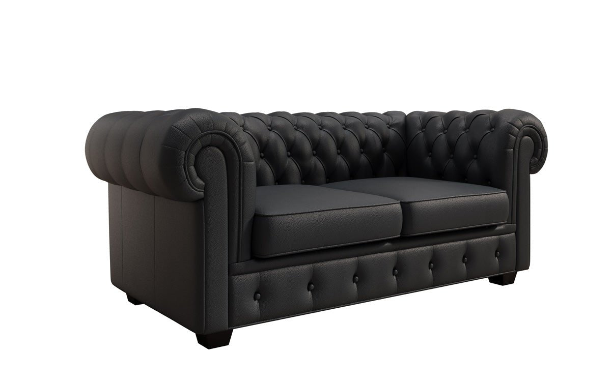 Canapé Chesterfield 2 places Royal en cuir véritable