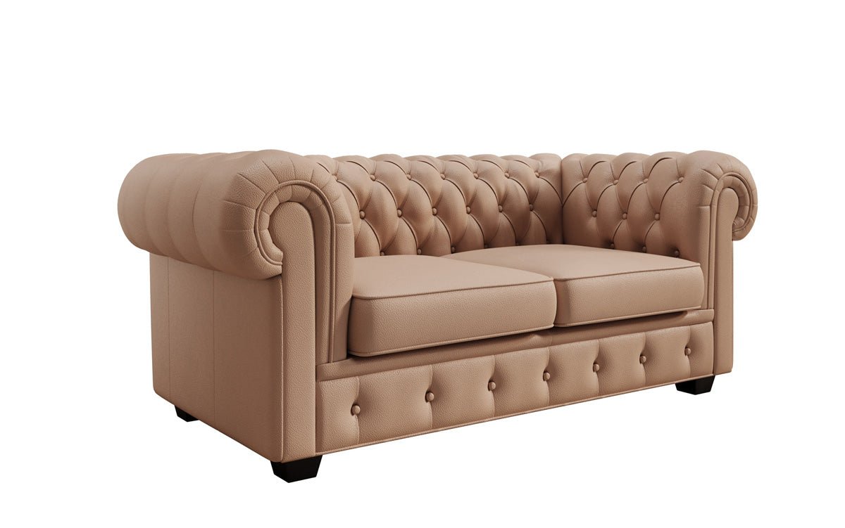 Canapé Chesterfield 2 places Royal en cuir véritable