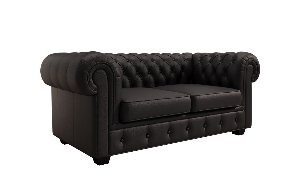 Canapé Chesterfield 2 places Royal en cuir véritable