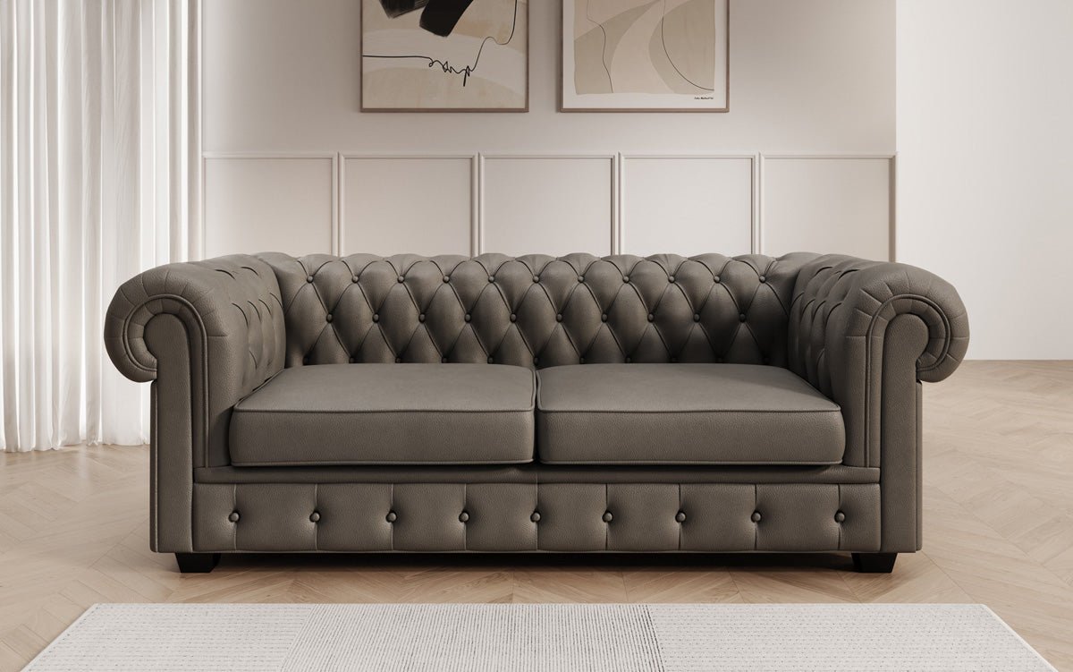 Canapé Chesterfield 3 places Royal en cuir véritable