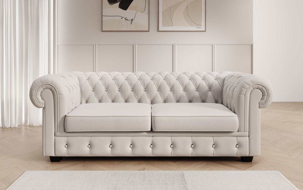Canapé Chesterfield 3 places Royal en cuir véritable