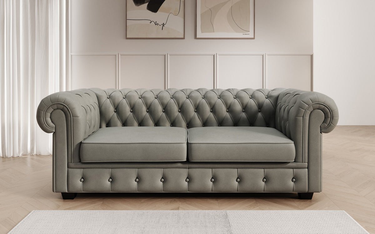 Canapé Chesterfield 3 places Royal en cuir véritable