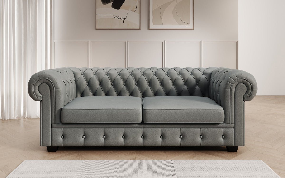 Canapé Chesterfield 3 places Royal en cuir véritable