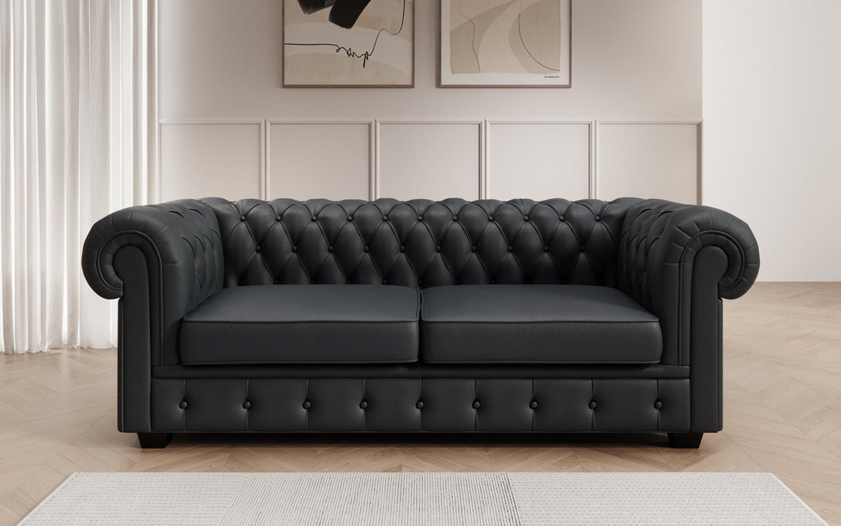 Canapé Chesterfield 3 places Royal en cuir véritable