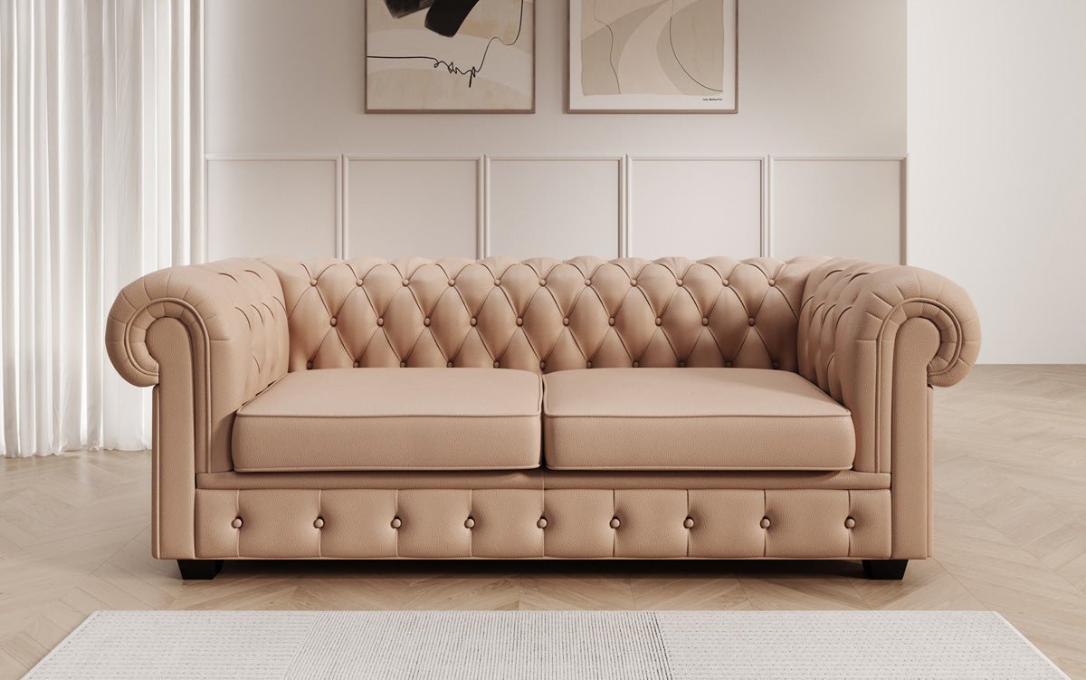 Canapé Chesterfield 3 places Royal en cuir véritable