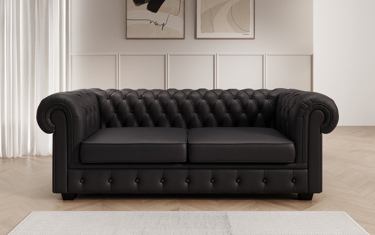 Canapé Chesterfield 3 places Royal en cuir véritable