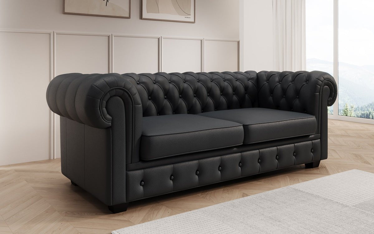 Ensemble de canapés Chesterfield Royal 3+2+1 en cuir véritable
