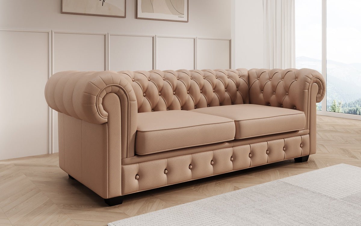 Ensemble de canapés Chesterfield Royal 3+2+1 en cuir véritable