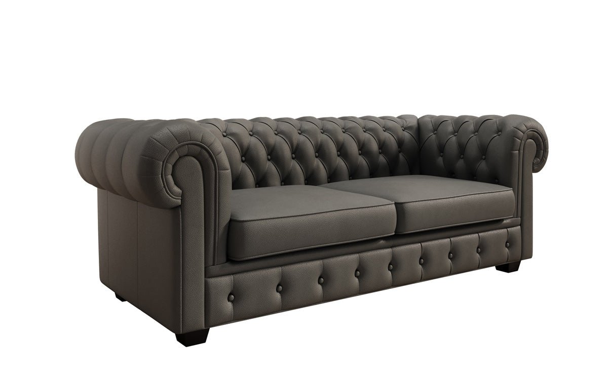 Canapé Chesterfield 3 places Royal en cuir véritable