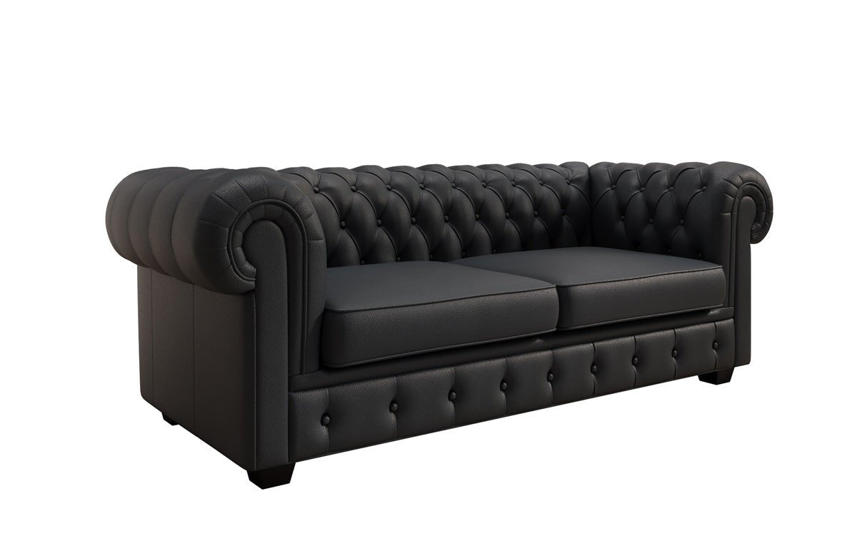 Canapé Chesterfield 3 places Royal en cuir véritable