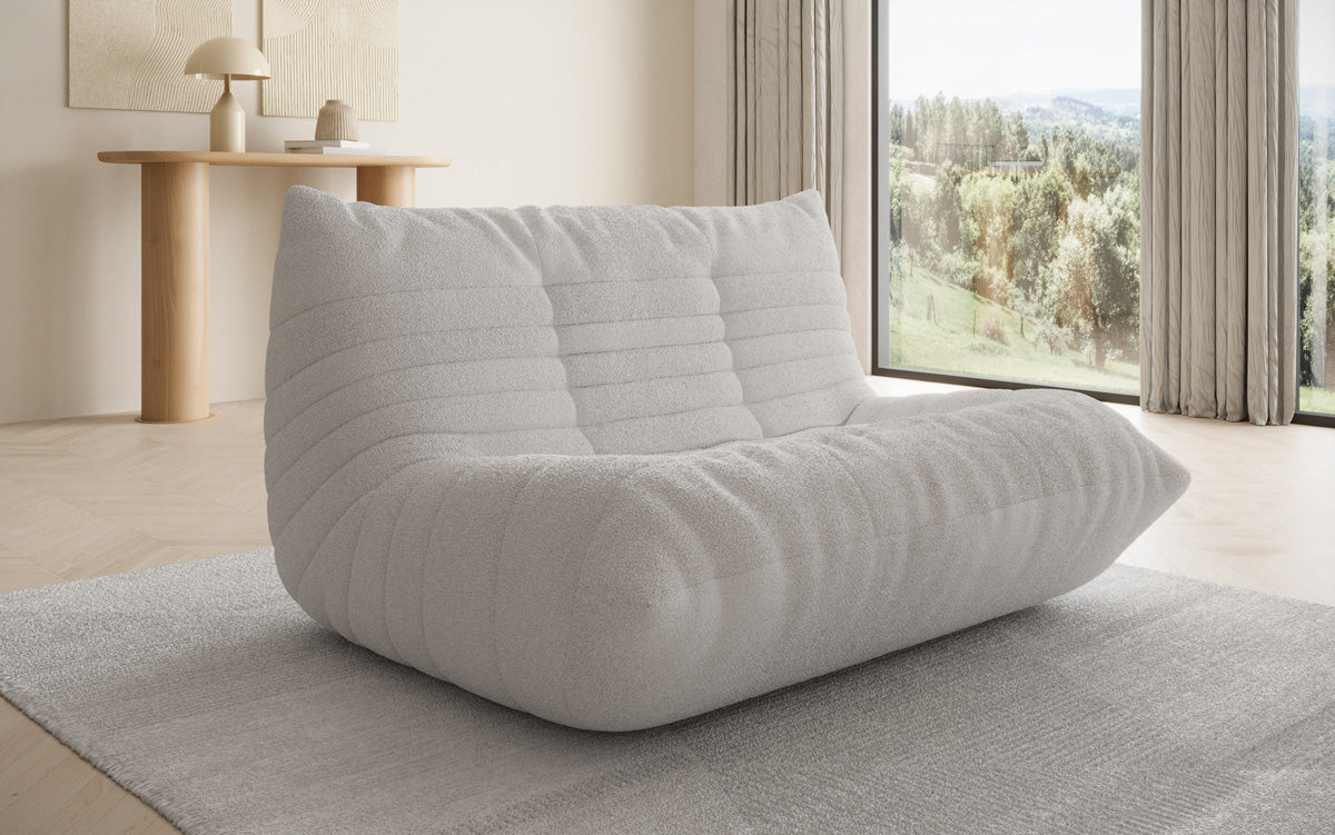 Canapé design 2 places Calmo en Peluche Bouclé