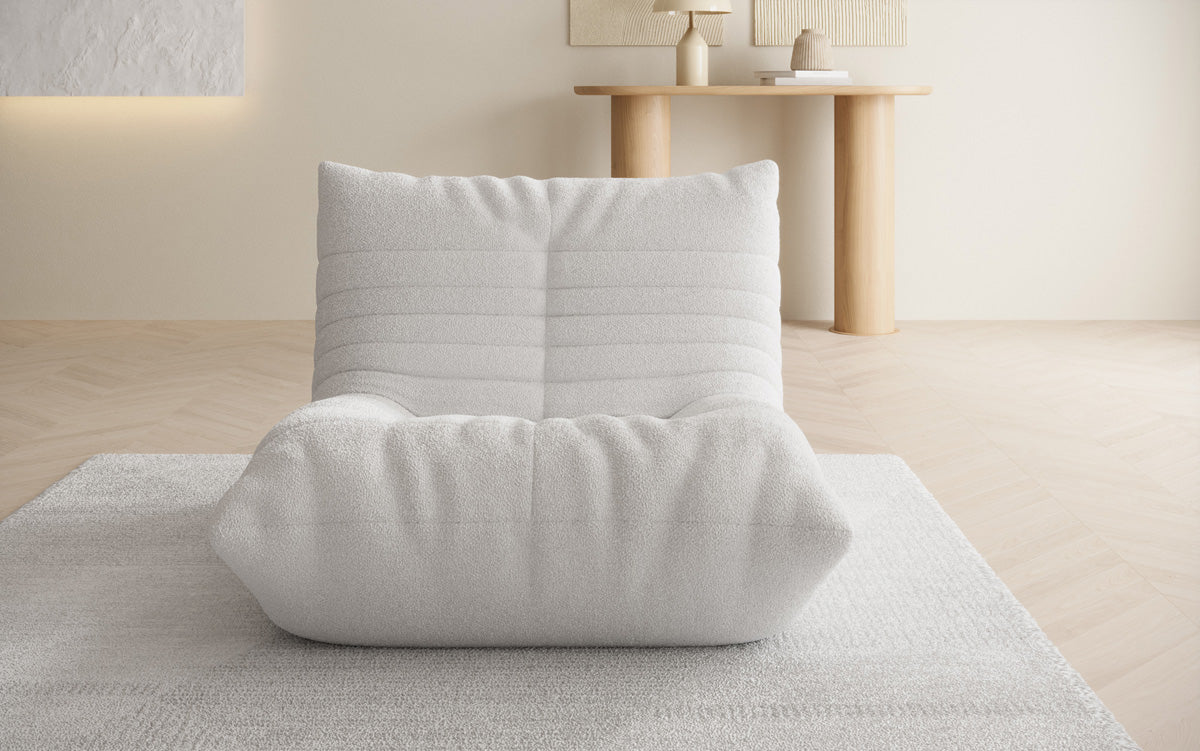 Fauteuil canapé design Calmo en Peluche Bouclé