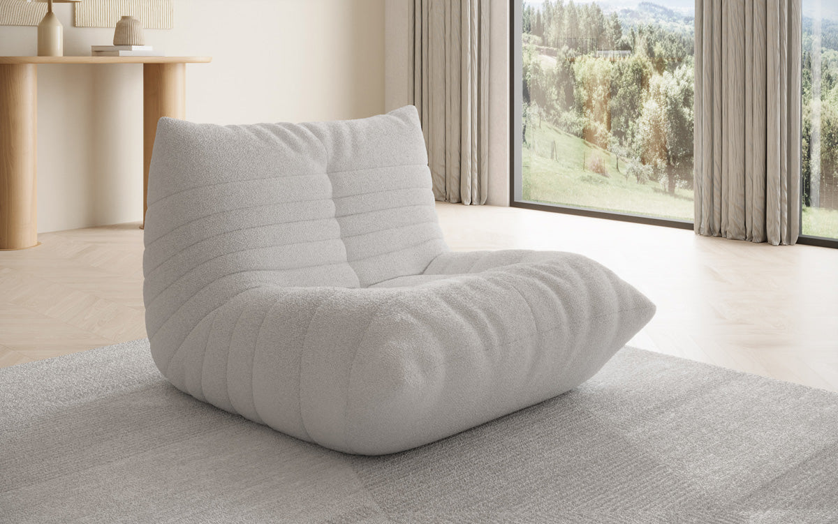 Fauteuil canapé design Calmo en Peluche Bouclé