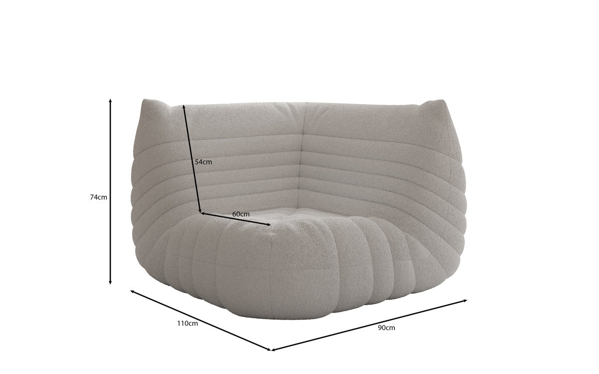 Fauteuil canapé Eckmodul Calmo en Peluche Bouclé